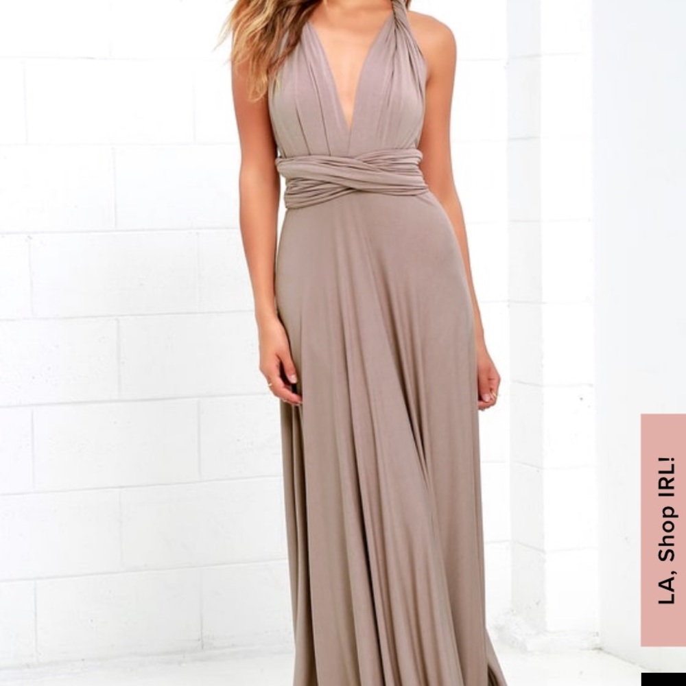 Multi way taupe maxi